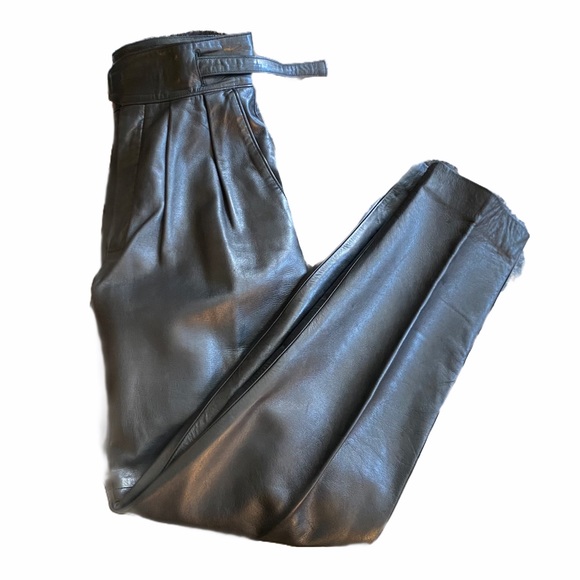 HECTOR SAXE vintage leather jean - Picture 3 of 5